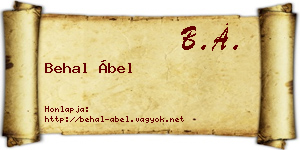 Behal Ábel névjegykártya