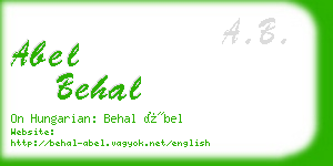 abel behal business card
